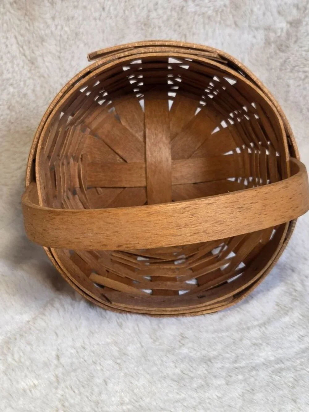 Longaberger Basket 1992 Discovery - 1492-1992 - Round w/ Metal Plaque Great Cond